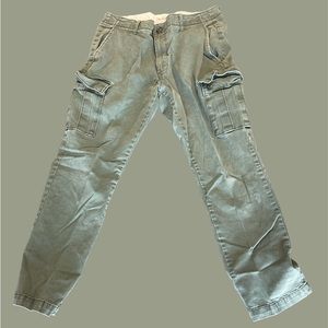 Olive green Cargo pants. Nice pants have sort of a washed look.